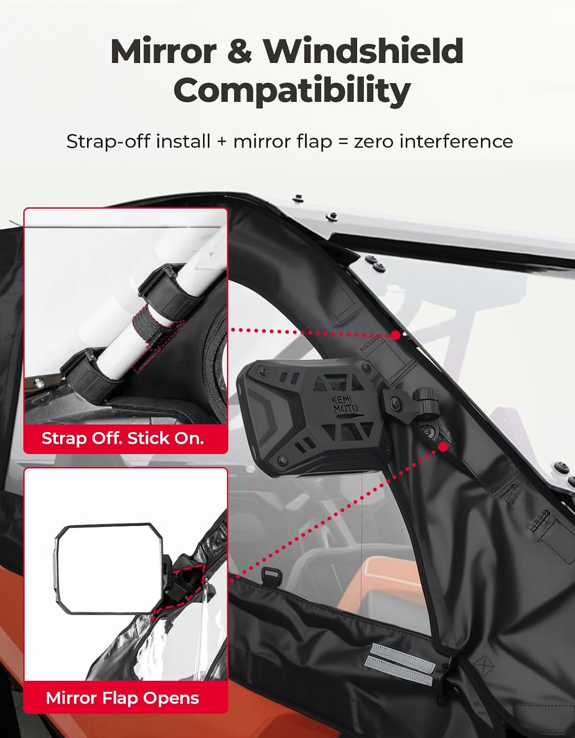 Soft Upper Door Cab Enclosure Set for Polaris RZR PRO XP 4/Turbo R 4