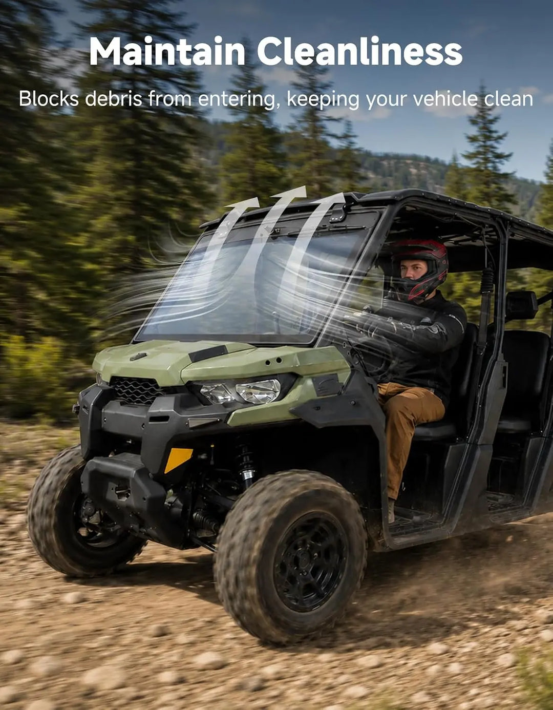 Power Flip Glass Windshield Fits Can-Am Defender