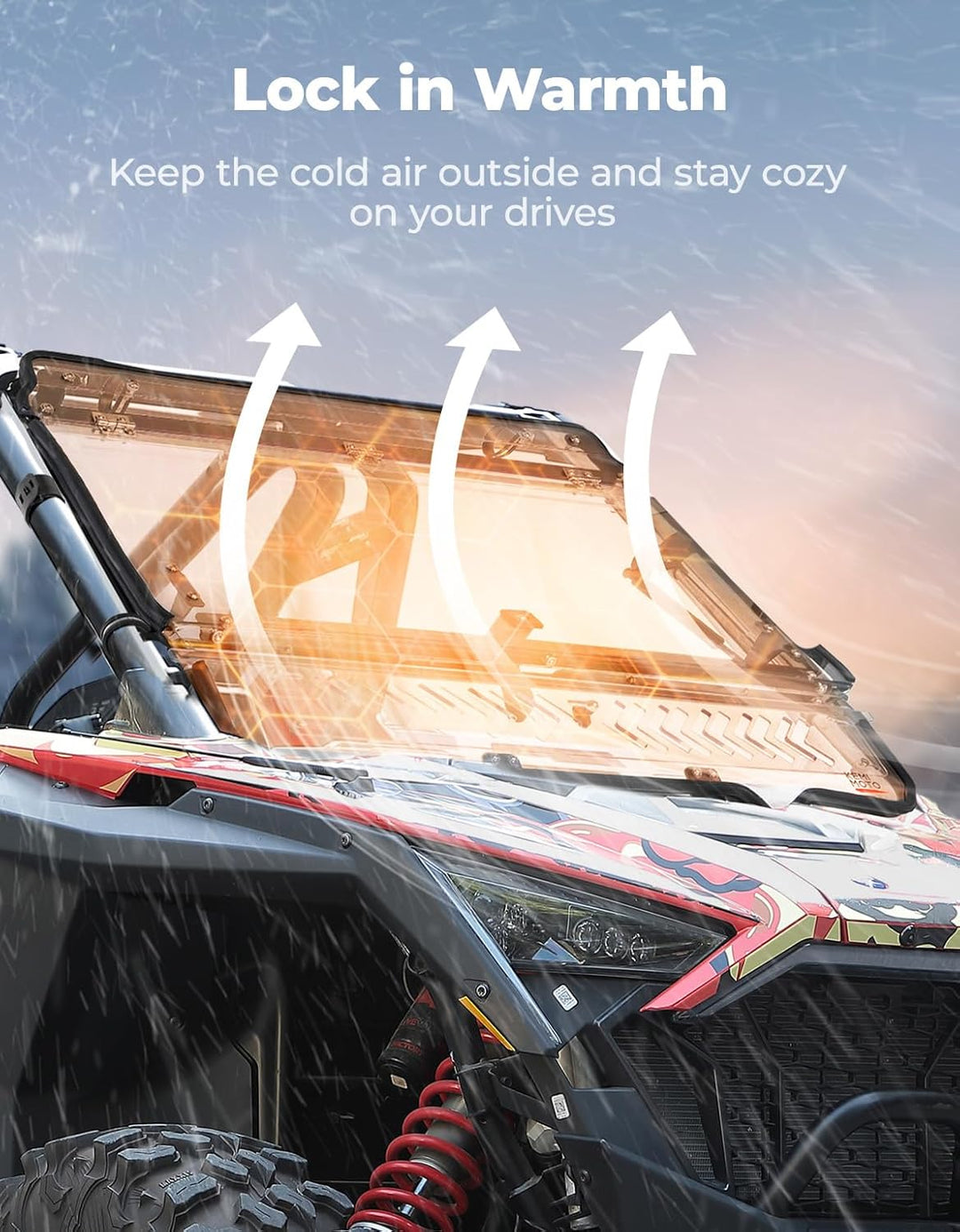Upgraded Flip Windshield with Slide Window for 2020-2024 RZR PRO XP/4