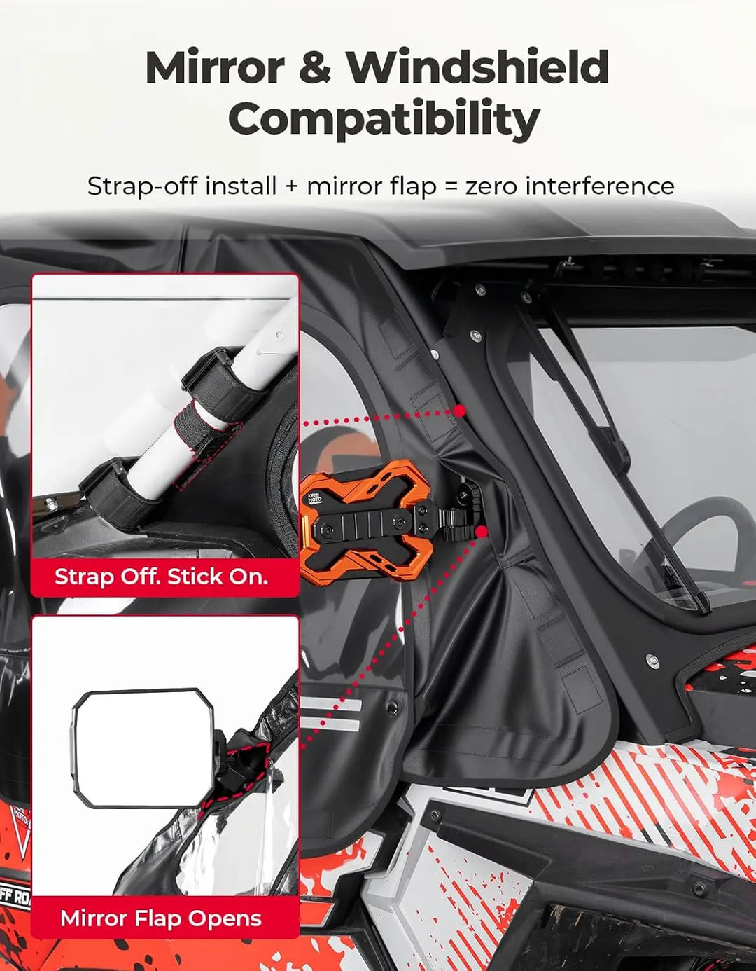 Soft Upper Door Cab Enclosure Set for Polaris RZR XP 4 1000 2014-2023