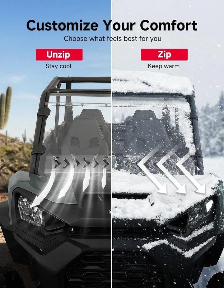 Vented Full Windshield For Can-Am Commander Maverick Sport Trail  (2018–2026)