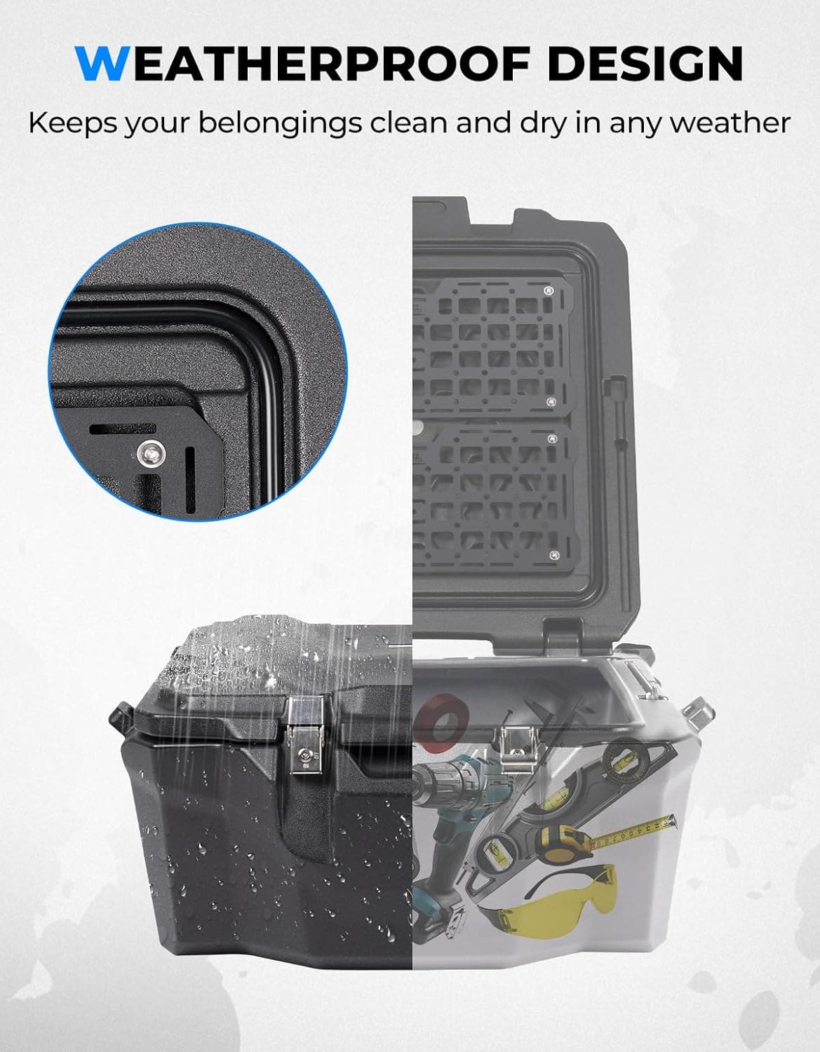 100L UTV Rear Cargo Box for Polaris RZR XP 1000 /4 (2019-2023) - Kemimoto