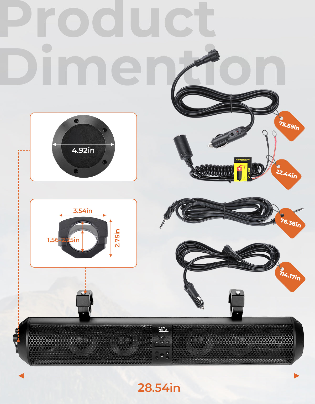 RGB UTV Soundbar, 28 Inch SXS Speaker for 1.56