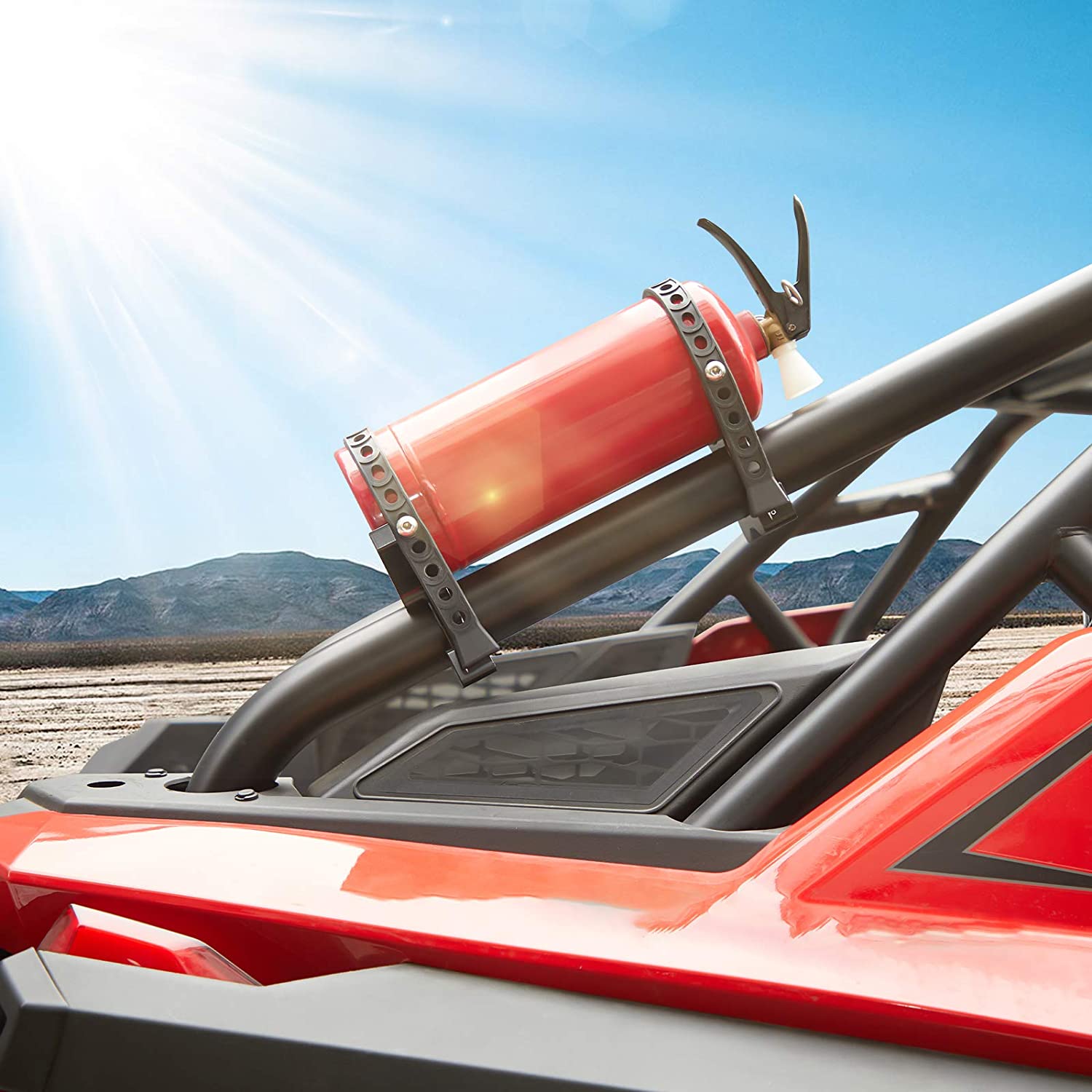 UTV Fire Extinguisher Holder Fit Polaris RZR, Can Am X3, Kawasaki Teryx - Kemimoto