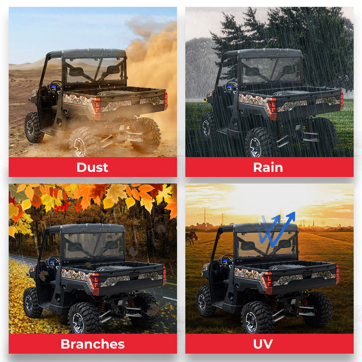 Hard Coated Rear  Windshield for Polaris Ranger XP/Crew