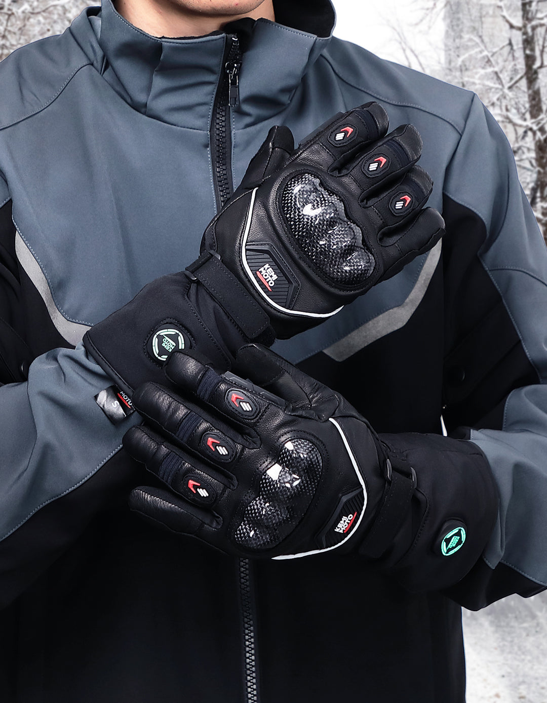 Heated Motorcycle Gloves with 7.4V 2500mAh Rechargeable Battery