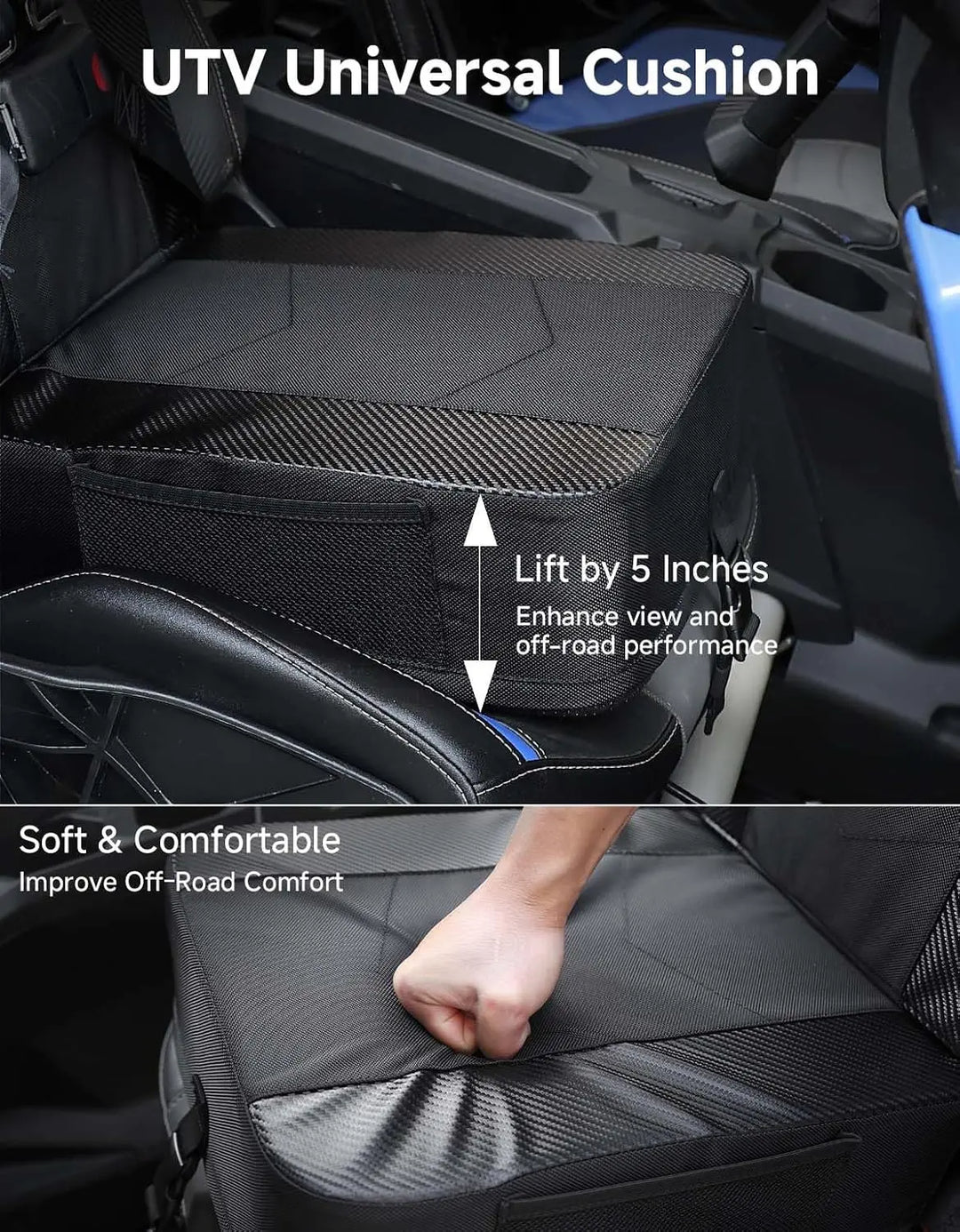 KEMIMOTO 5" UTV Universal Fit Seat Cushion for Smaller Riders