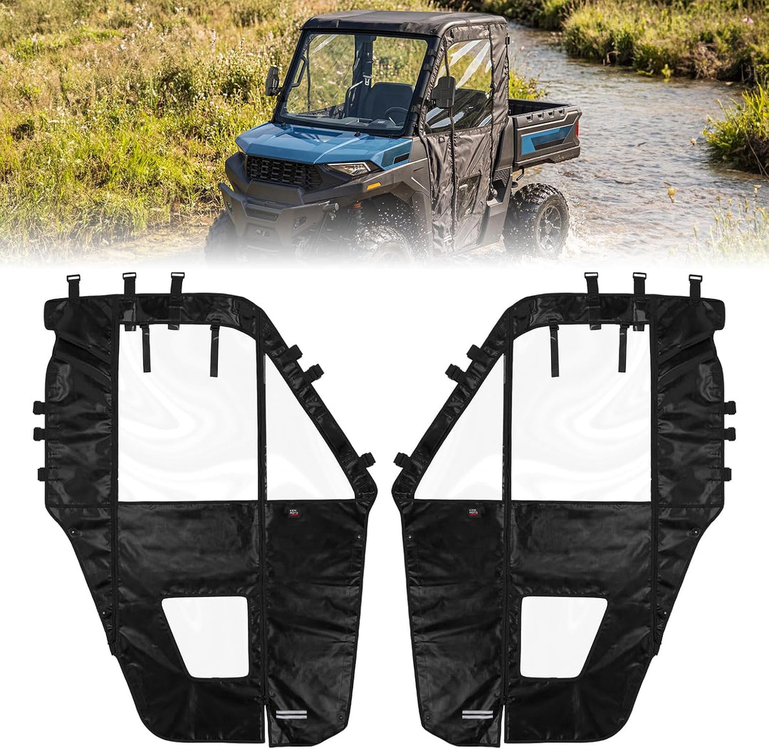 KEMIMOTO Upgraded Soft Doors Cab Enclosure for Polaris Ranger SP 570 with Premium YKK Zippers