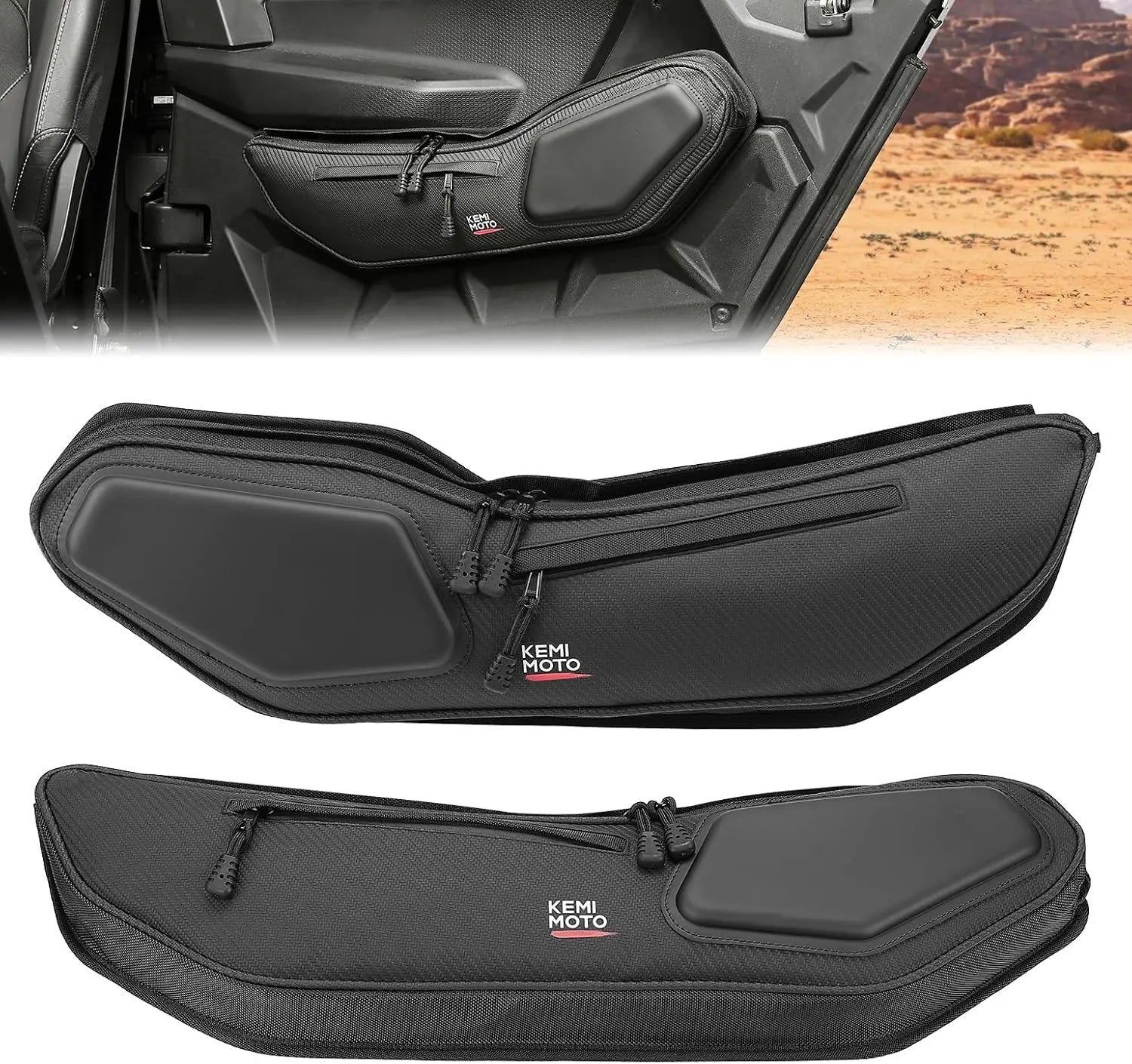 Front Door Storage Bags with 5mm Knee Pads for Polaris RZR Pro XP / Pro R / Pro S 2025-2026