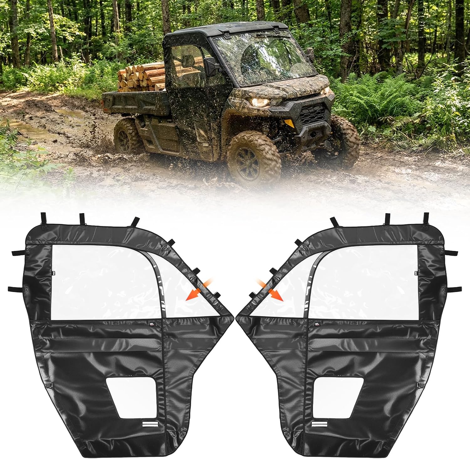 Full Soft Doors with Mirror Slots for Can-Am Defender HD5/7/8/9/10