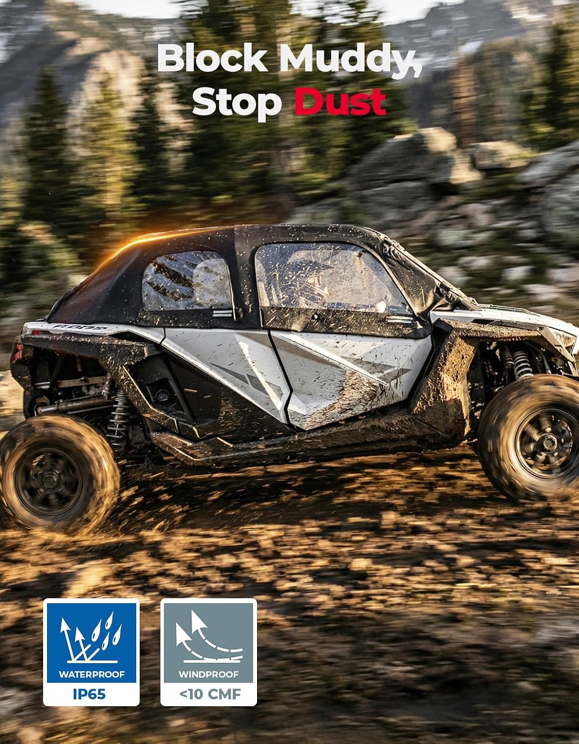 Soft Upper Door Cab Enclosure Set for Polaris RZR PRO XP 4/Turbo R 4
