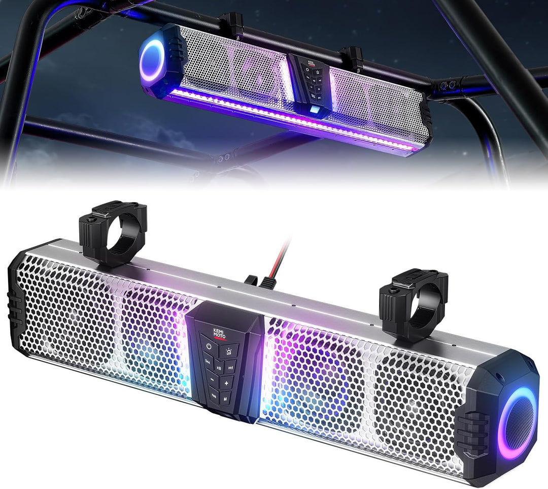 KEMIMOTO Midnight S80 32" Aluminum 6-Speaker RGB Soundbar Silver