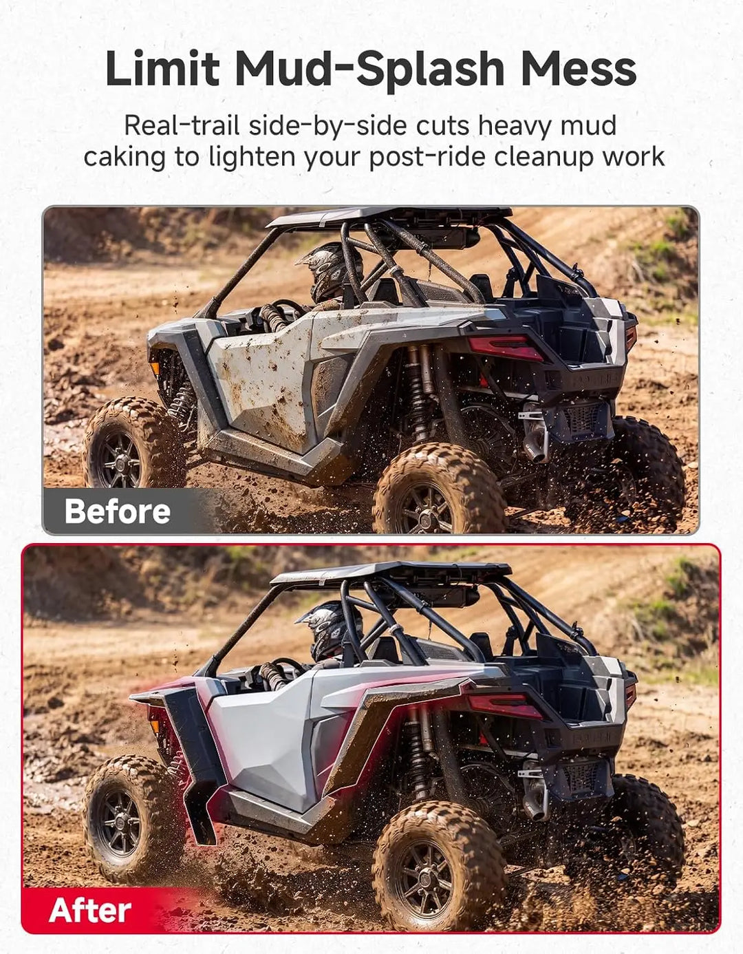 KEMIMOTO XXL Fender Flares with Lower Splash Plates for Polaris RZR PRO XP 2025+