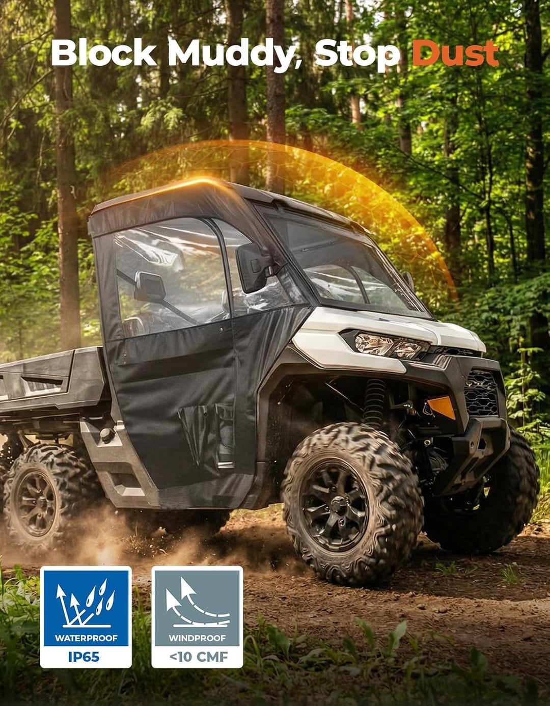Full Soft Doors with Mirror Slots for Can-Am Defender HD5/7/8/9/10