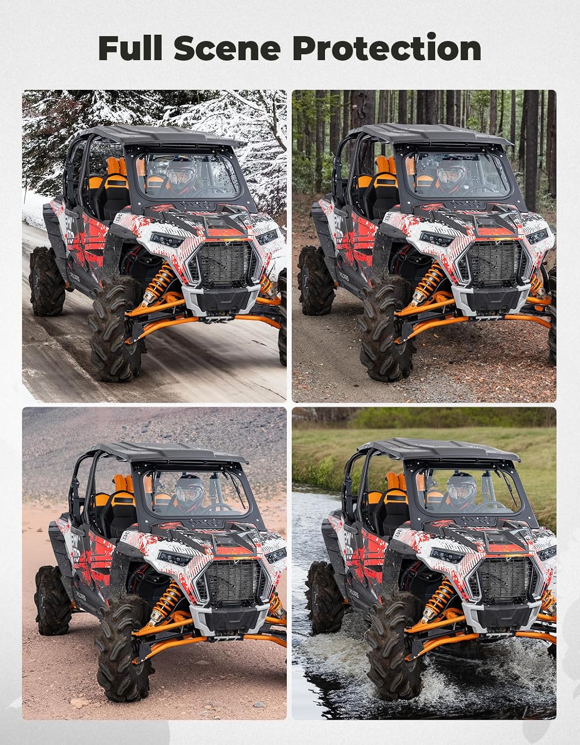 Glass Windshield with 2 Manual Wipers for Polaris RZR XP 1000 / 4 1000 /Turbo 2019-2026