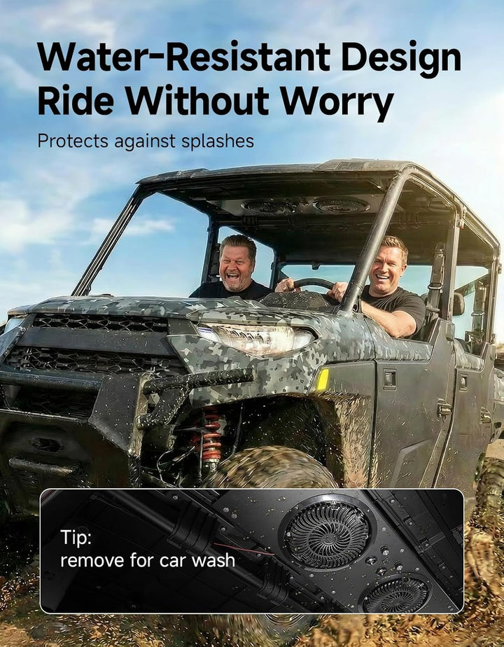UTV Roof Fan with lights for Polaris Defender UForce 57-41 Inch Roof Width