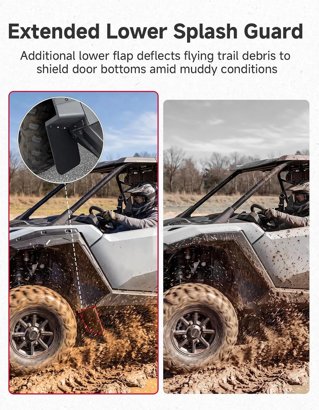KEMIMOTO XXL Fender Flares with Lower Splash Plates for Polaris RZR PRO XP 2025+