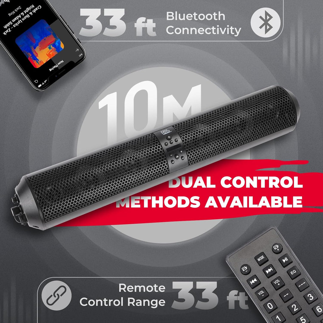 6 Speaker UTV Bluetooth Sound Bar for 1.56"-2.25" Roll Bar
