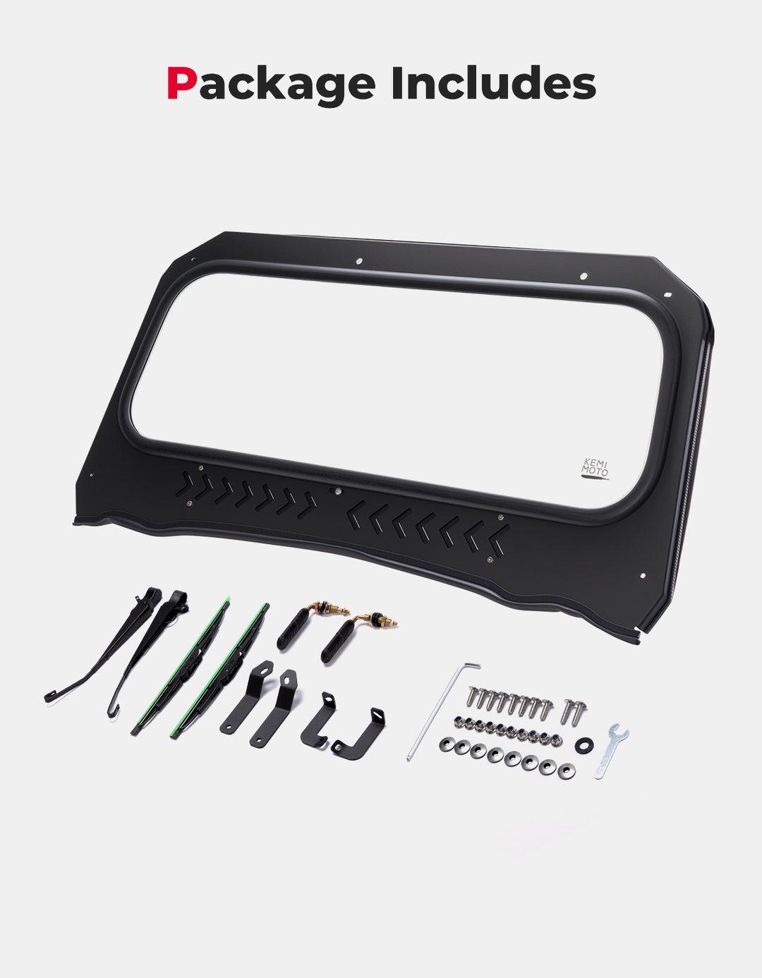 UTV Glass Windshield Front Windshield with wipers for Polaris General 1000, XP 1000, 4 1000
