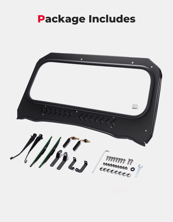 UTV Glass Windshield Front Windshield with wipers for Polaris General 1000, XP 1000, 4 1000