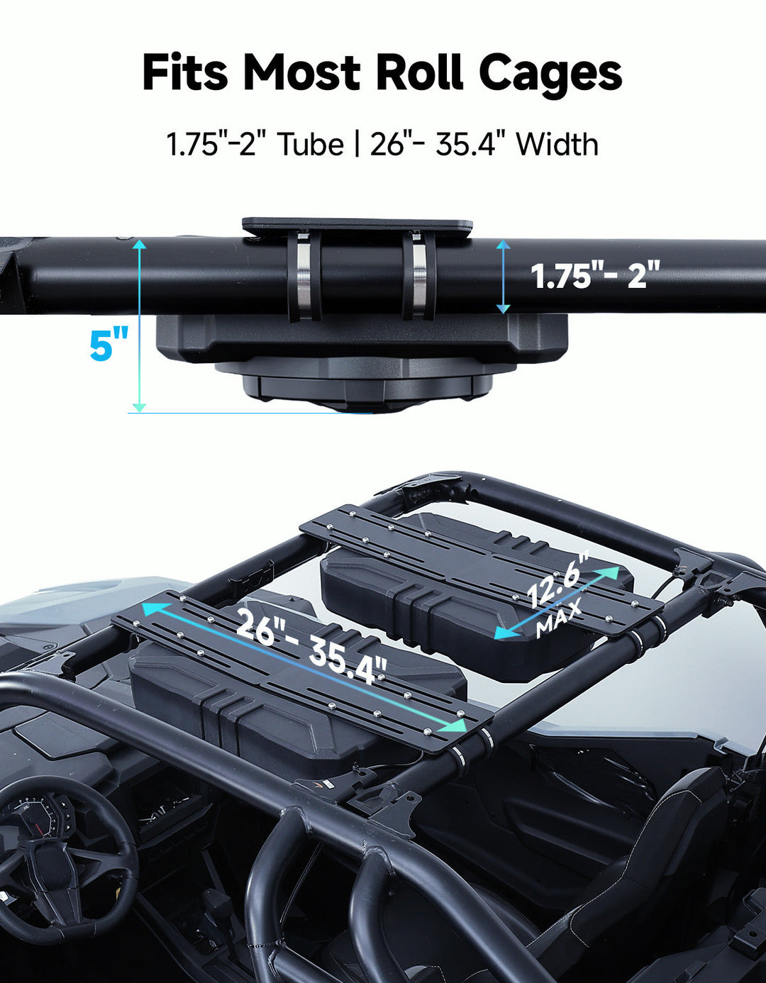KEMIMOTO Roof Audio 6.5 Inch UTV Roof Sound System Fits Can-Am X3 & Max RZR