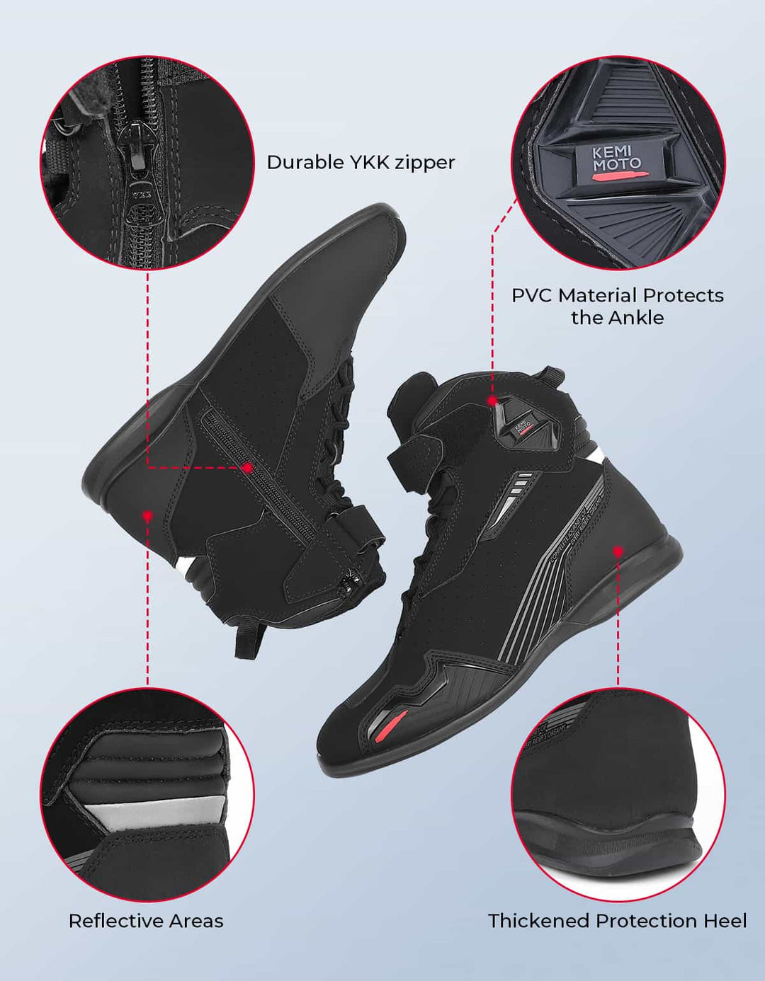 Men’s Ankle Motorcycle Boots For Riding & Travel