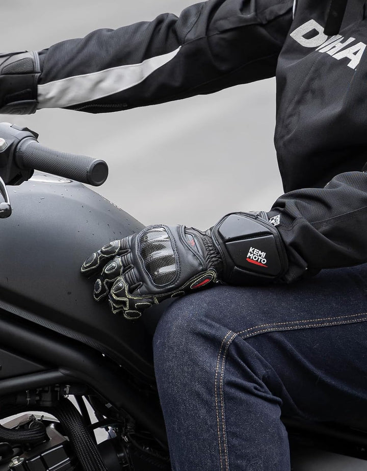 Motorcycle Gloves, Racing Leather Touchscreen Riding Gloves