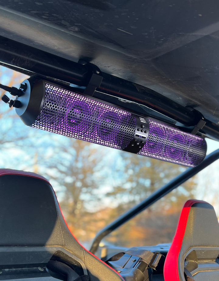 RGB UTV Soundbar, 28 Inch SXS Speaker for 1.56"- 2.25" Roll Cage