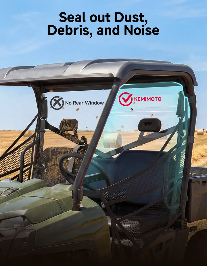Hard-Coated Scratch-Resistant Rear Windshield for Polaris Ranger 570 Full Size / 800 / 800 XP / Crew2012-2025