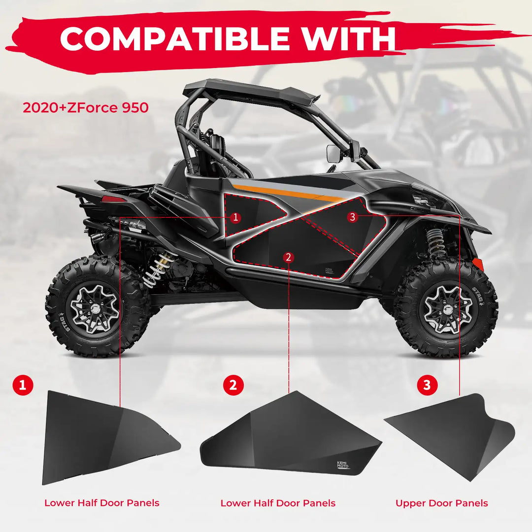 Aluminum Lower Doors Inserts for CFMOTO ZForce 950