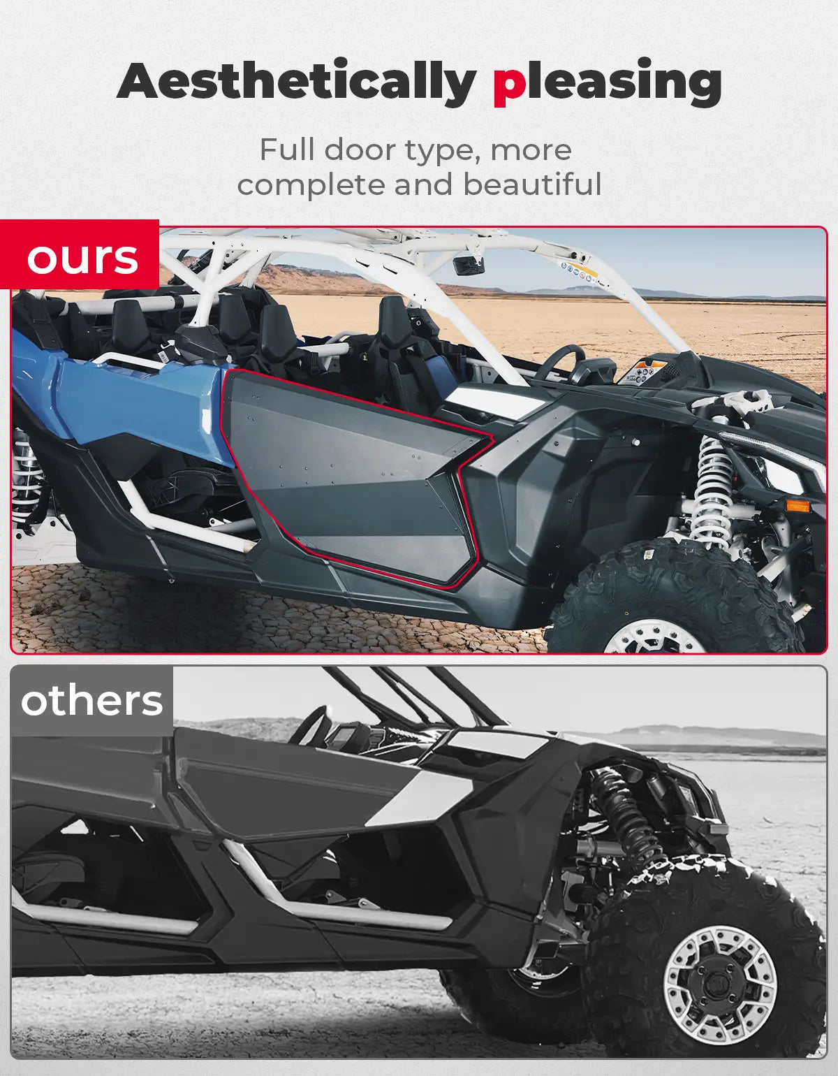Set of Aluminum Front Full Doors for Can-Am Maverick X3 and X3 Max