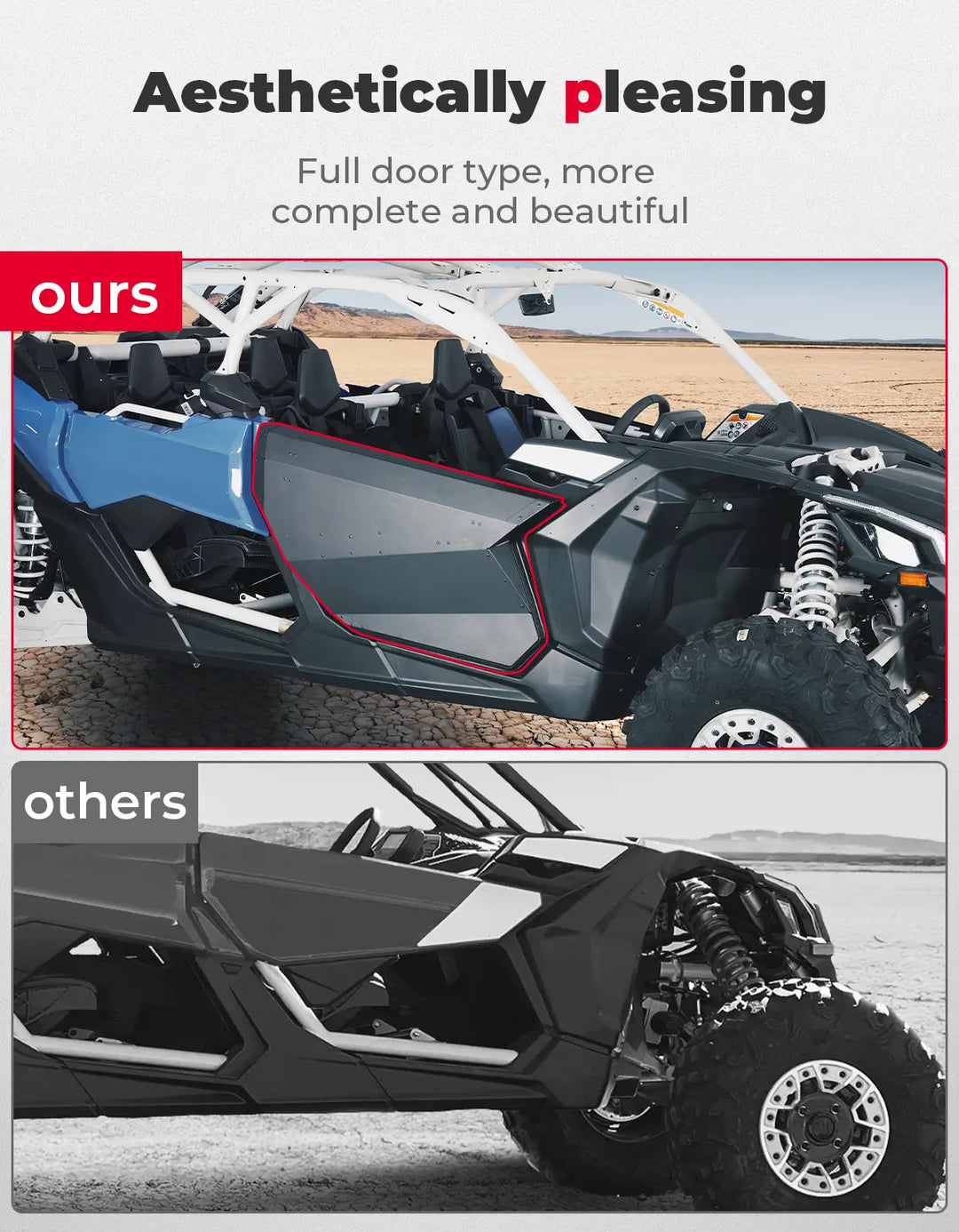 Set of Aluminum Front Full Doors for Can-Am Maverick X3 and X3 Max