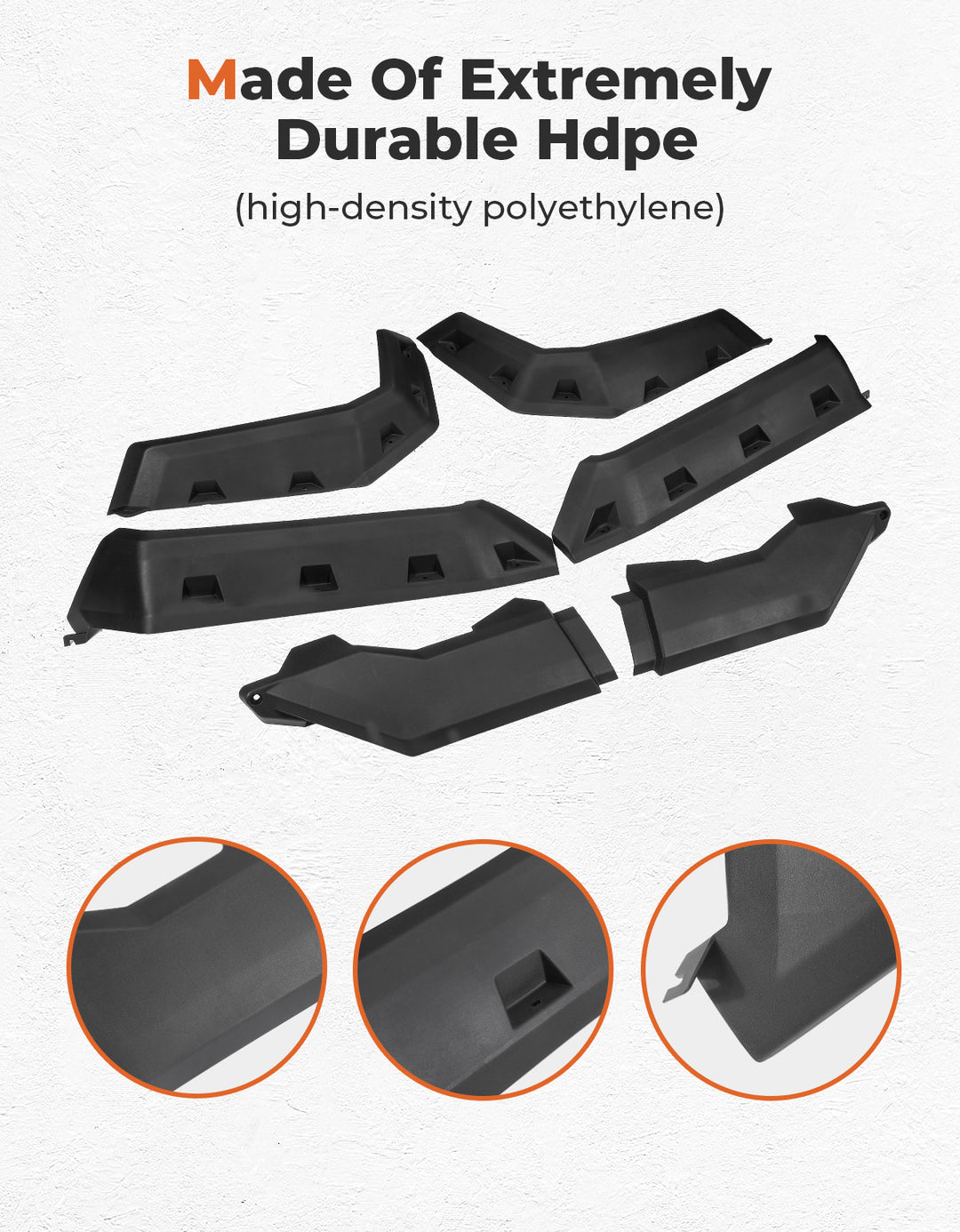 Front and Rear Extended Mud Guards for Can Am Defender