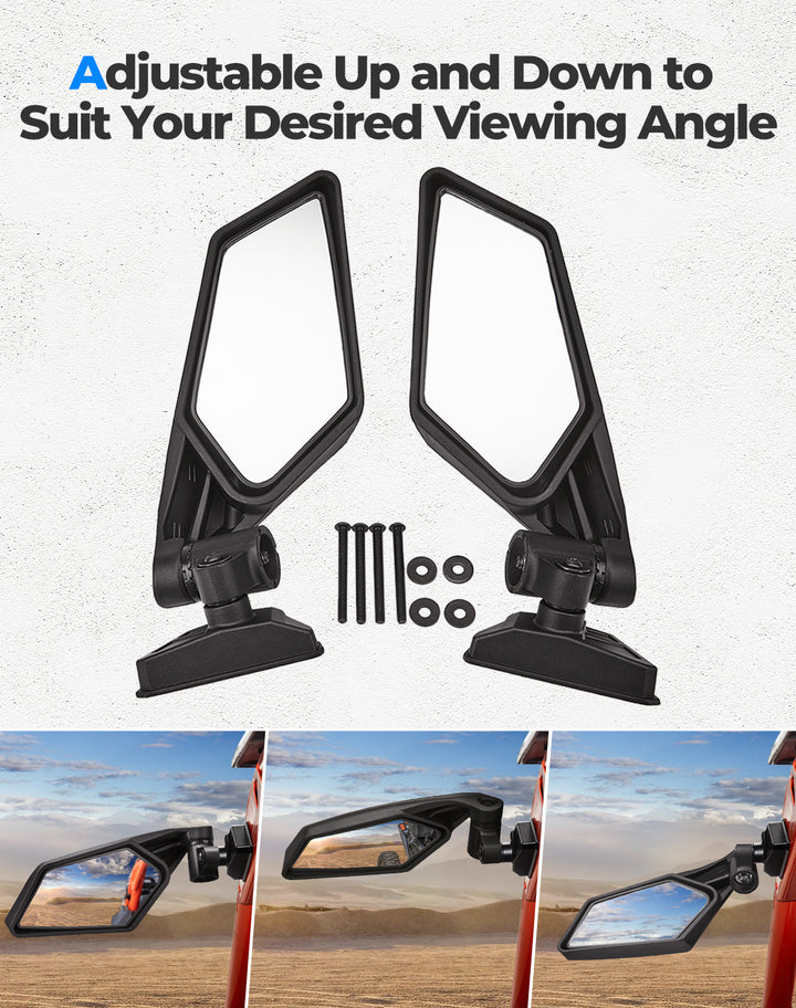 1 Pair Upgraded Side View Mirror for Can Am Maverick X3 Max 2017-2024