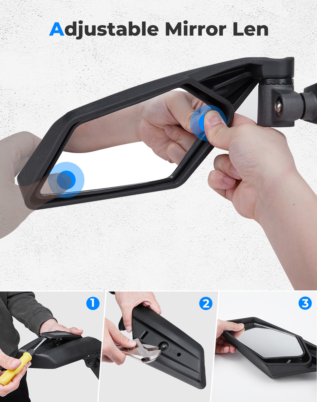 1 Pair Upgraded Side View Mirror for Can Am Maverick X3 Max 2017-2024