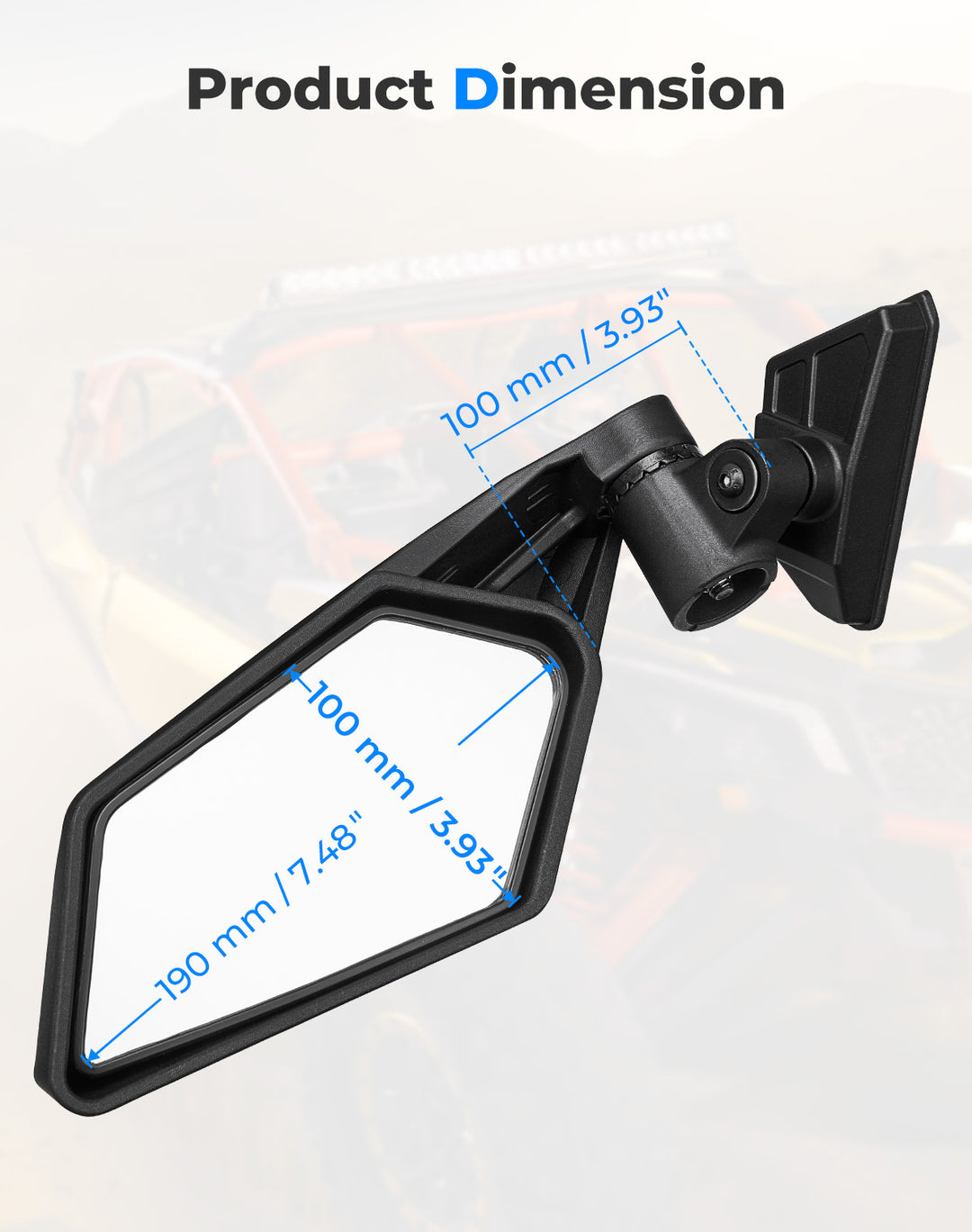 1 Pair Upgraded Side View Mirror for Can Am Maverick X3 Max 2017-2024