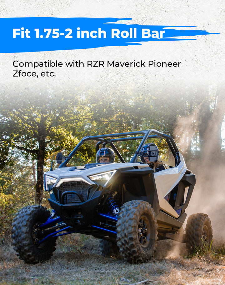 UTV Side View Mirrors 1.75" - 2.0" Roll Bar
