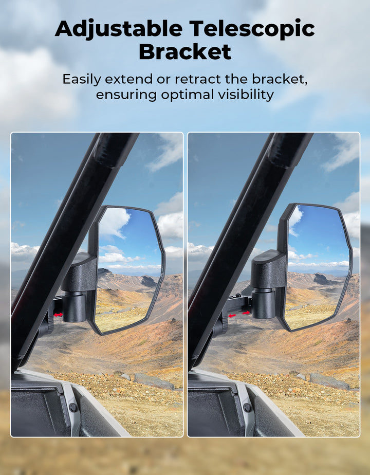 UTV Large Side Mirrors for Polaris General 1000/ XP 1000/4 1000/ XP 4 1000 2016-2025