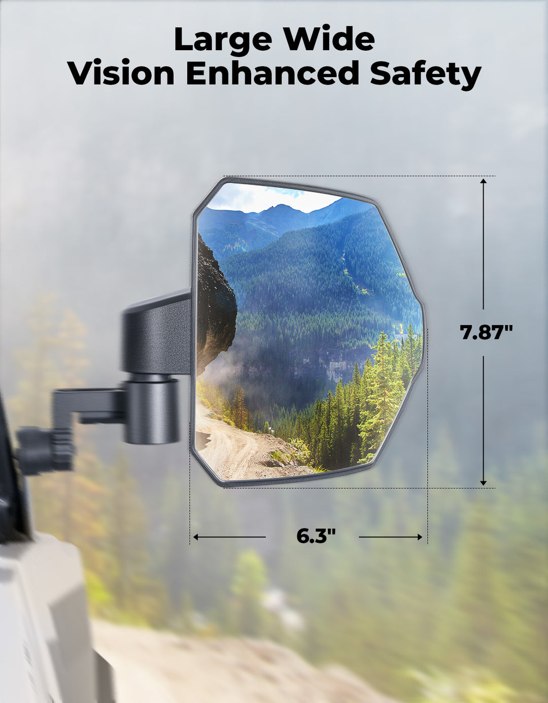 UTV Large Side Mirrors for Polaris General 1000/ XP 1000/4 1000/ XP 4 1000 2016-2025