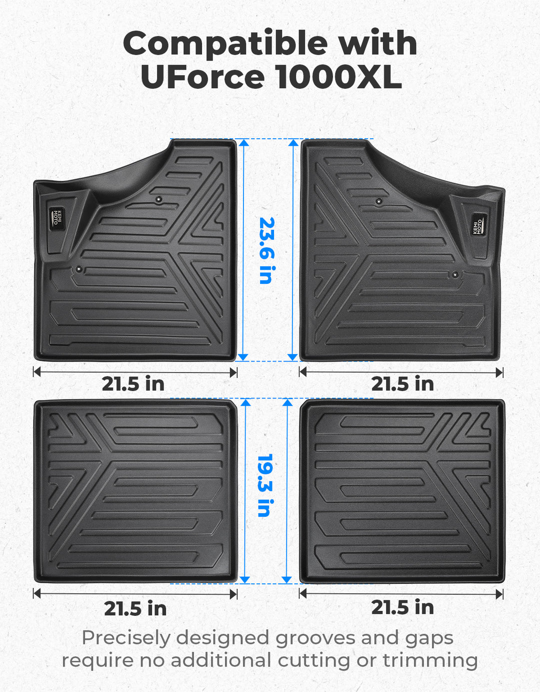4PCS Anti-Slip Floor Mats for CFMOTO UFORCE 1000XL