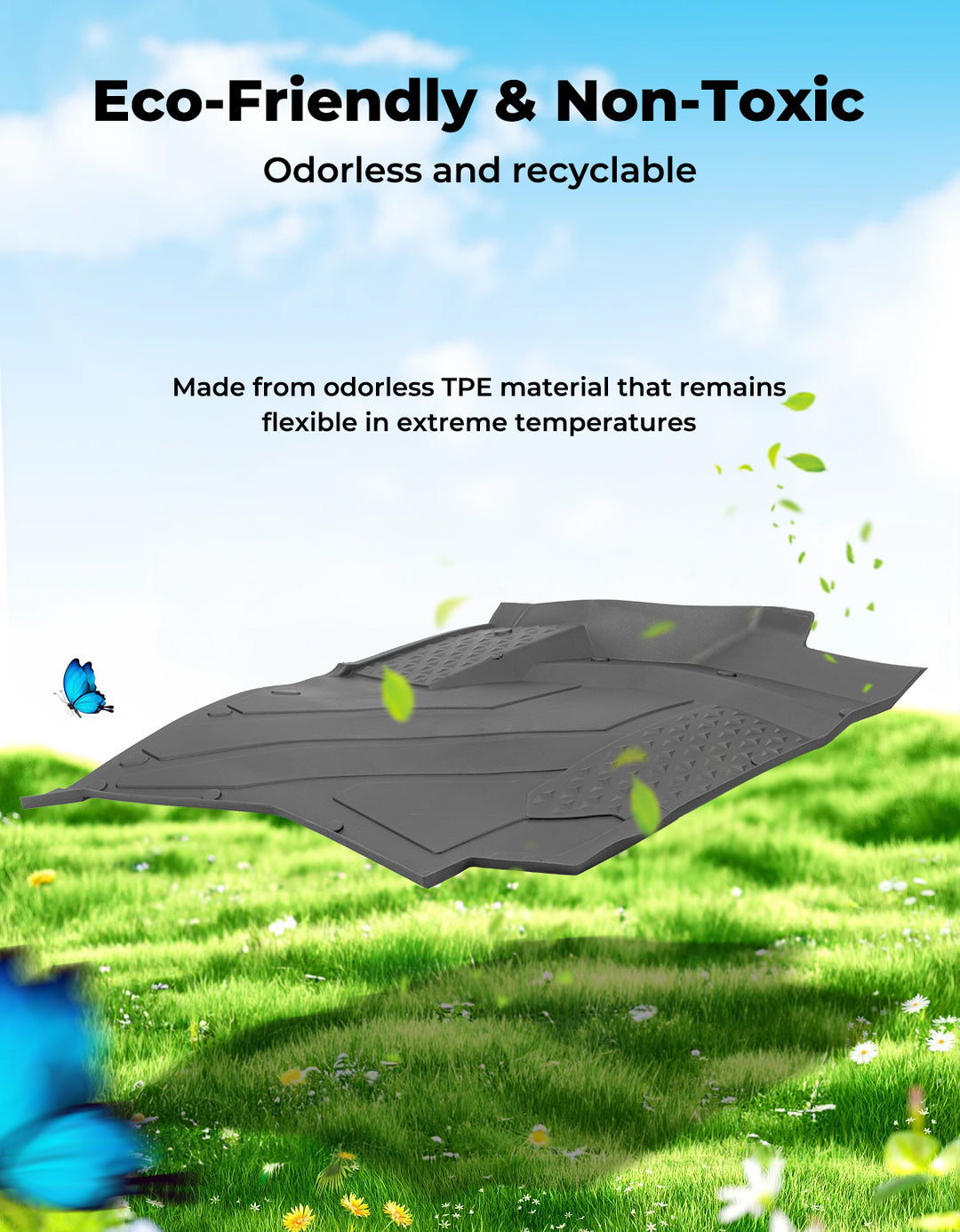 4pcs TPE Floor Mats Anti-Slip Mats for Ranger CREW XD 1500 2024+