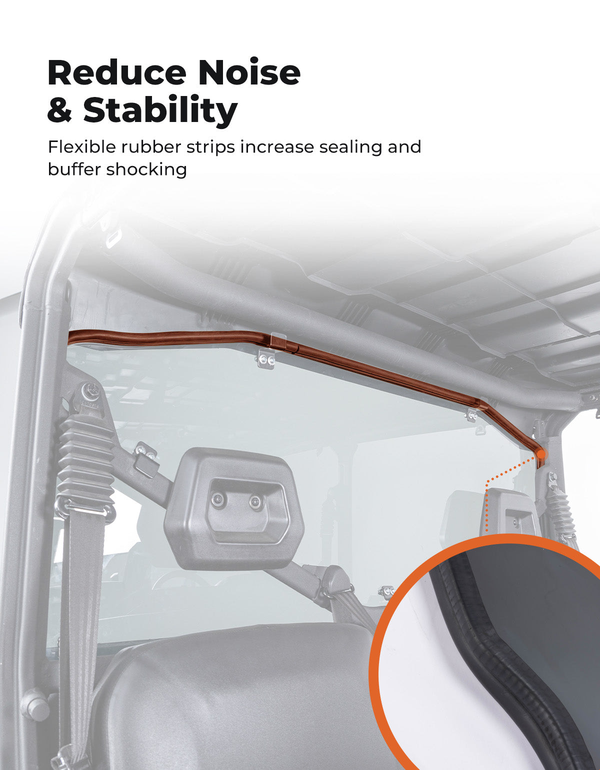 Rear Tinted Windshield for Can-Am Defender HD5/8 /10/MAX