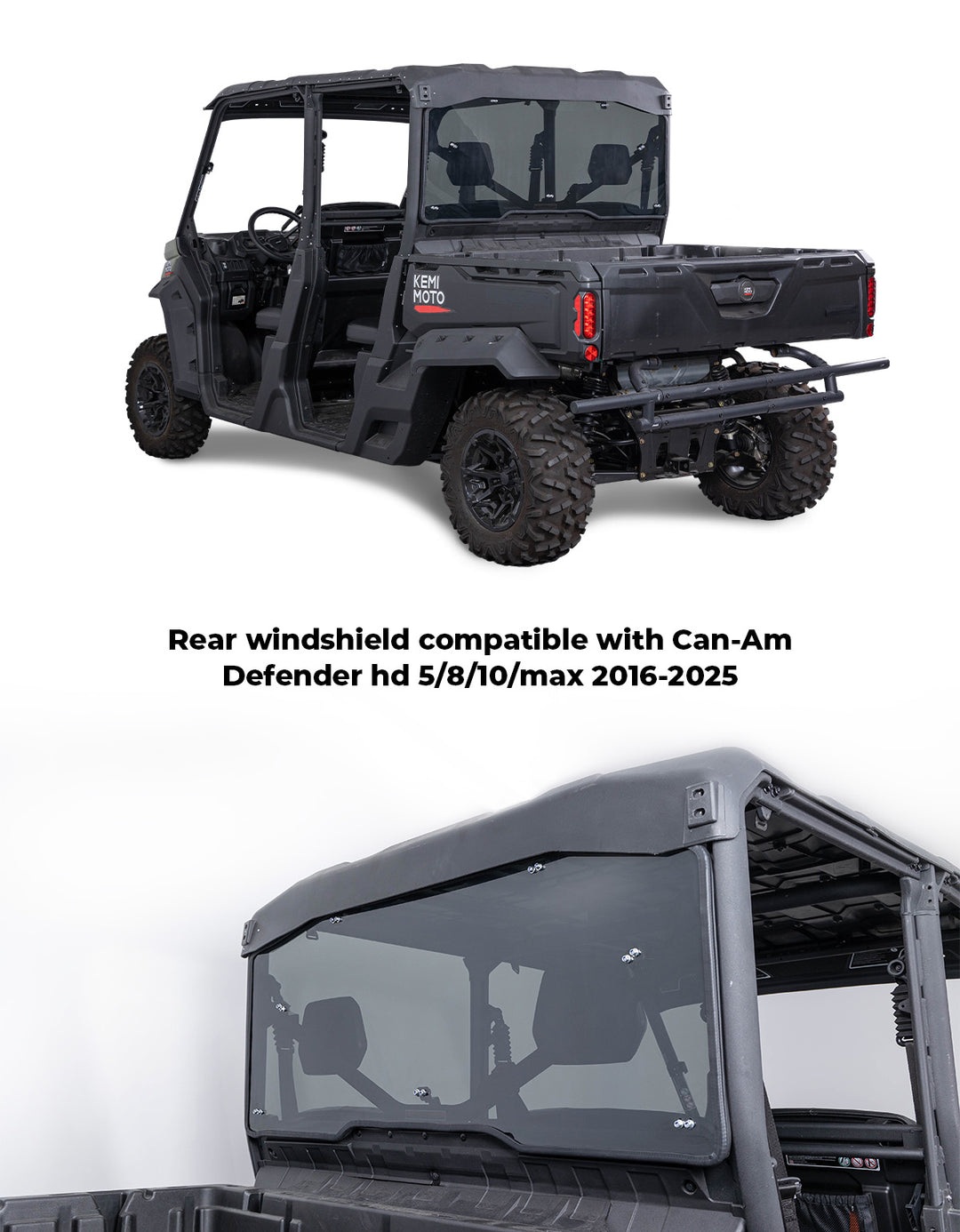 Rear Tinted Windshield for Can-Am Defender HD5/8 /10/MAX
