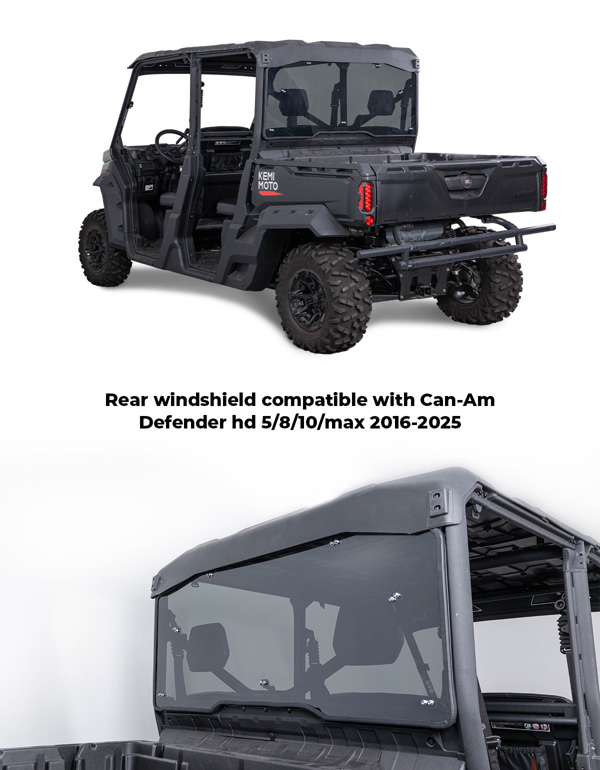 Rear Tinted Windshield for Can-Am Defender HD5/8 /10/MAX