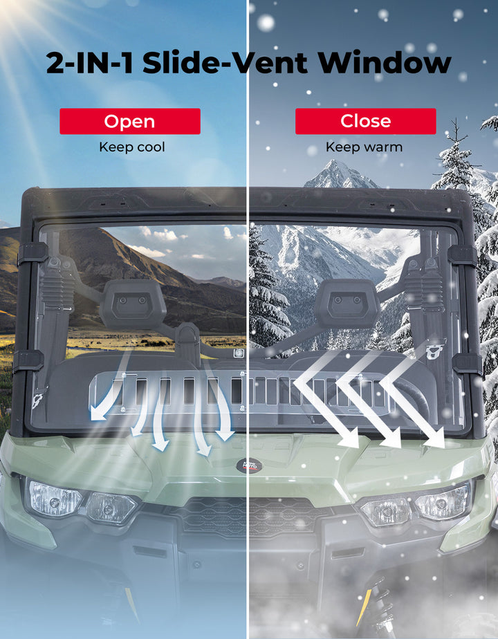 Front Vented Full Windshield For Can-Am Defender HD 5/ 8 / 10 / MAX