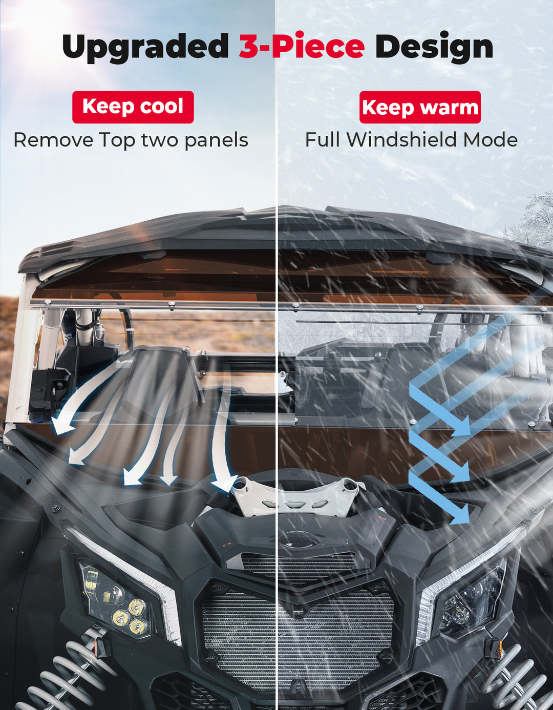 Tinted Full Windshield for Can Am Maverick X3/ MAX