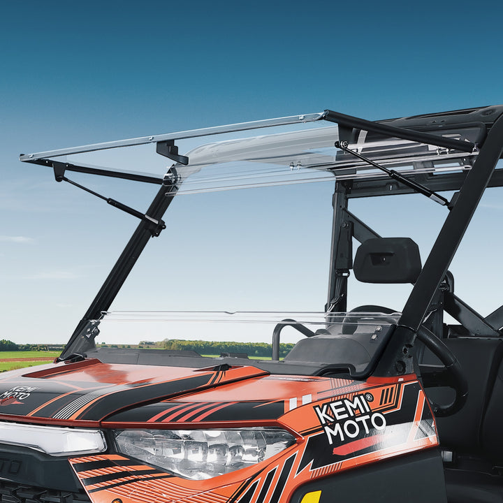 2-IN-1 Flip Windshield for Polaris Ranger XP 900/1000/ Crew 2014-2025