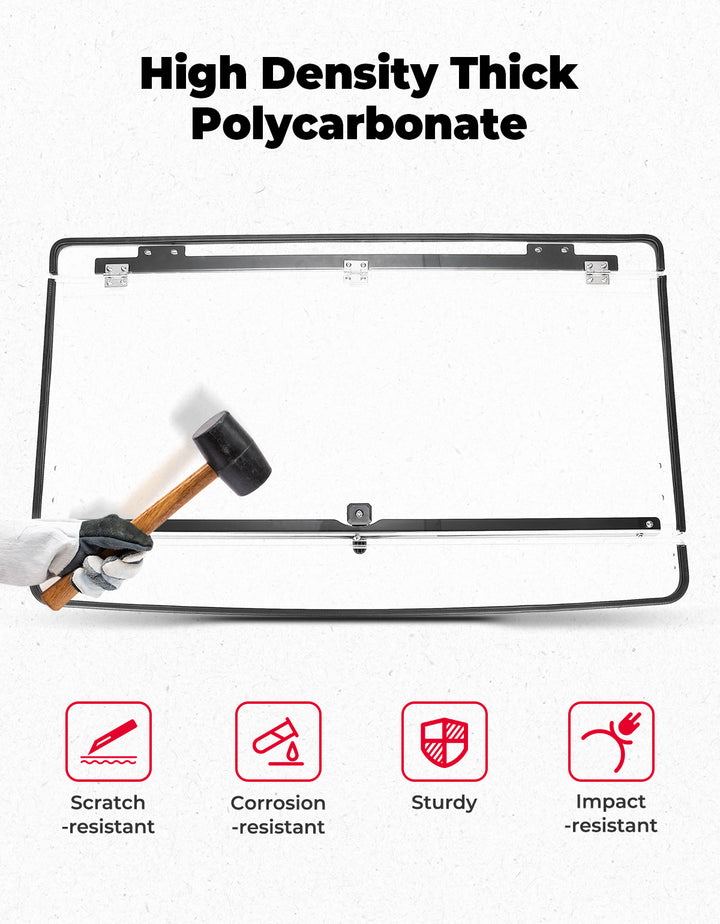 2-in-1 Flip Windshield 1/5" Thick Polycarbonate for Can-Am Defender HD5/8/10