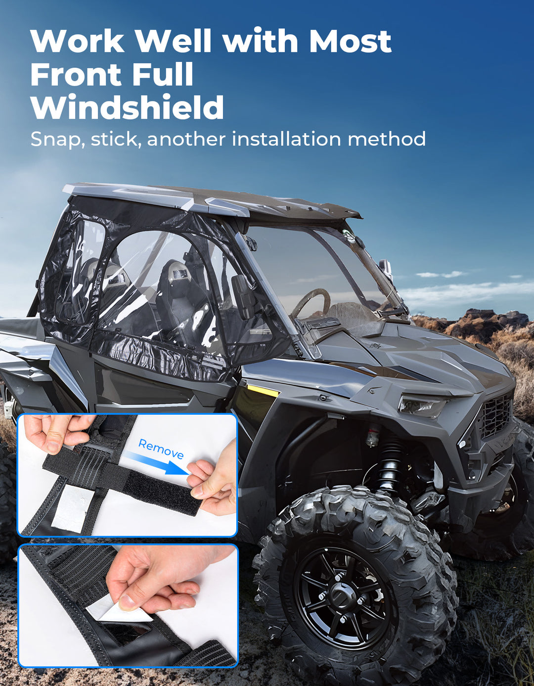 Soft Upper Door Cab Enclosure Set for RZR XP 1000 2014-2023