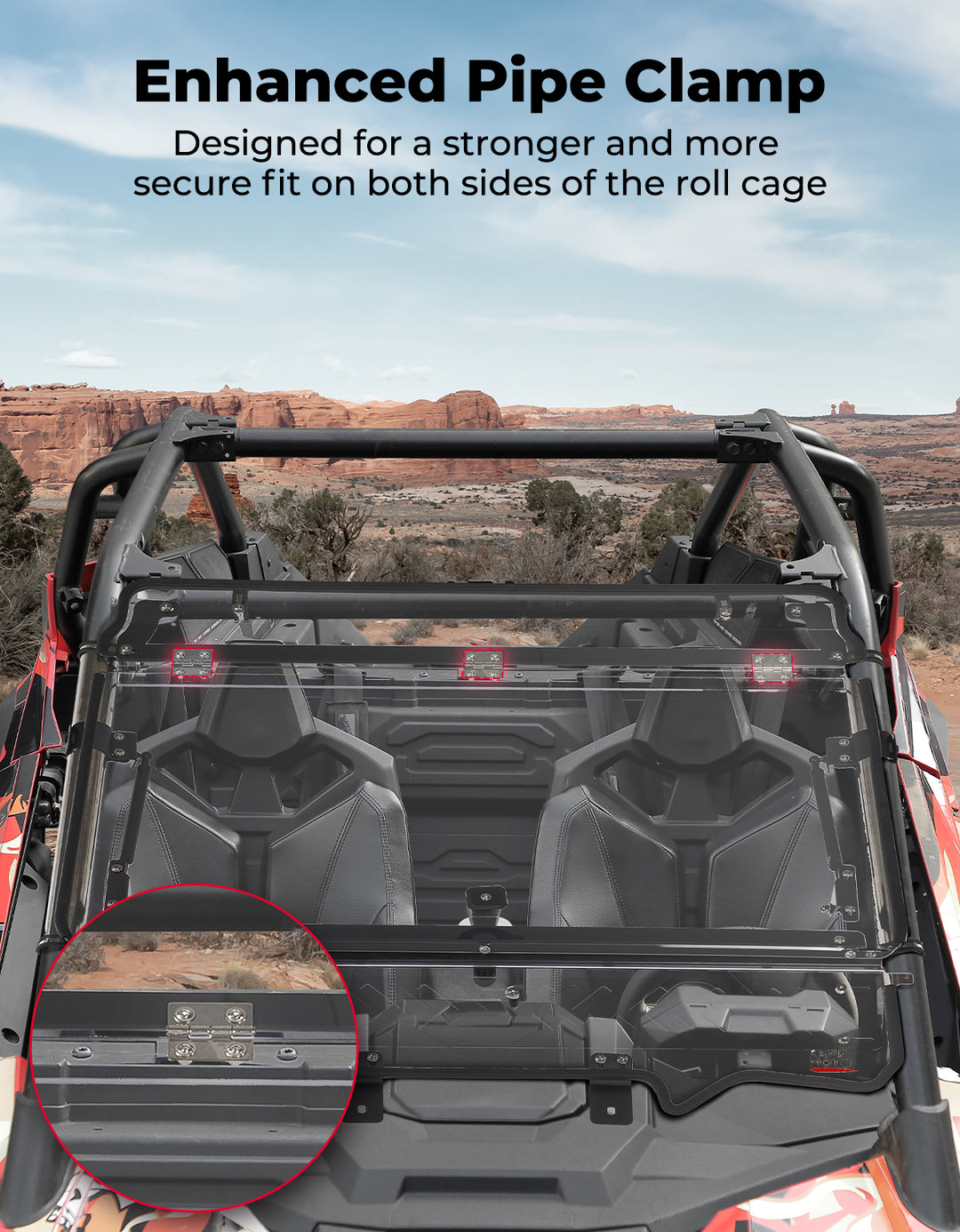 Upgraded Flip Windshield with Slide Window for 2020-2024 RZR PRO XP/4